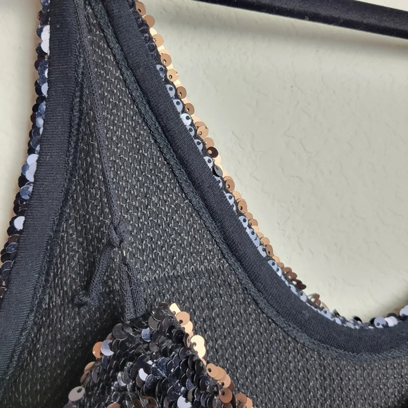 NWT FREE PEOPLE Seeing Double sequin Slip Dress in Black Size Small - Picture 9 of 9